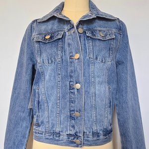 Ascend Prada Silk Scarf Denim Jacket | DENIM/PRADA